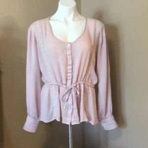 O’Neill Dusty rose button down top /blouse size XL